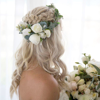wedding floral crown silk wreath