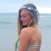 navy petite bridesmaid floral tiara crown halo