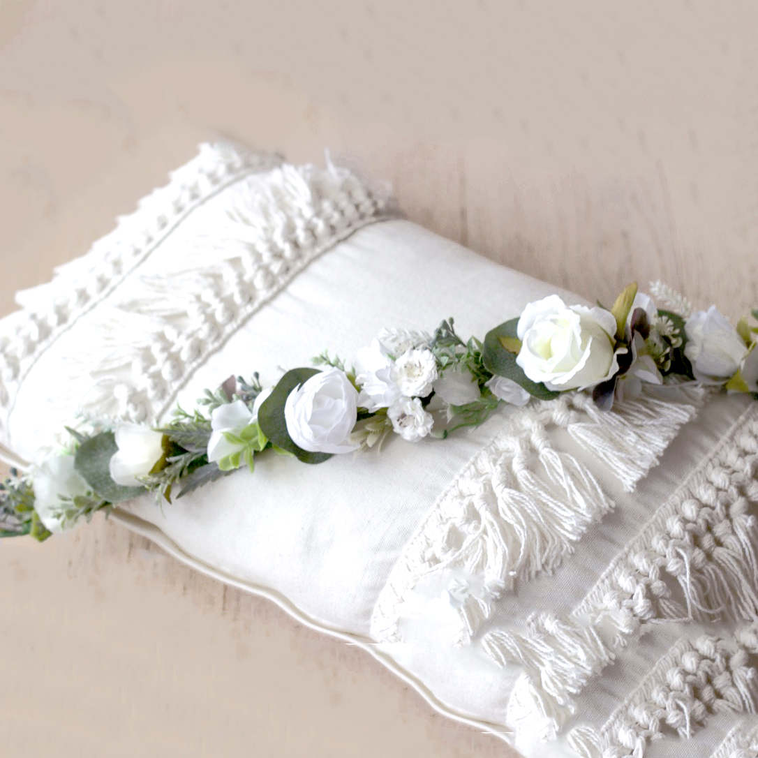 white bridal crown