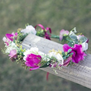 magenta wildflower crown