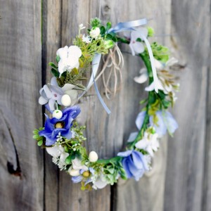 wild flower boho blue headband