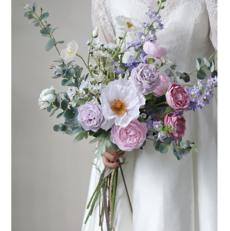 wedding bouquet silk purple