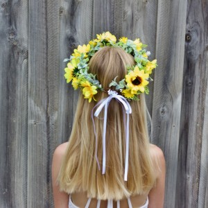 sun flower hair crown
