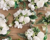 white hair flowers wedding