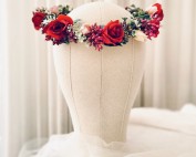 red rose headband wedding style